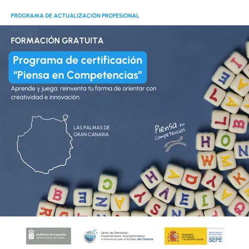 cartel Formación piensa en competencias - Gran Canaria
